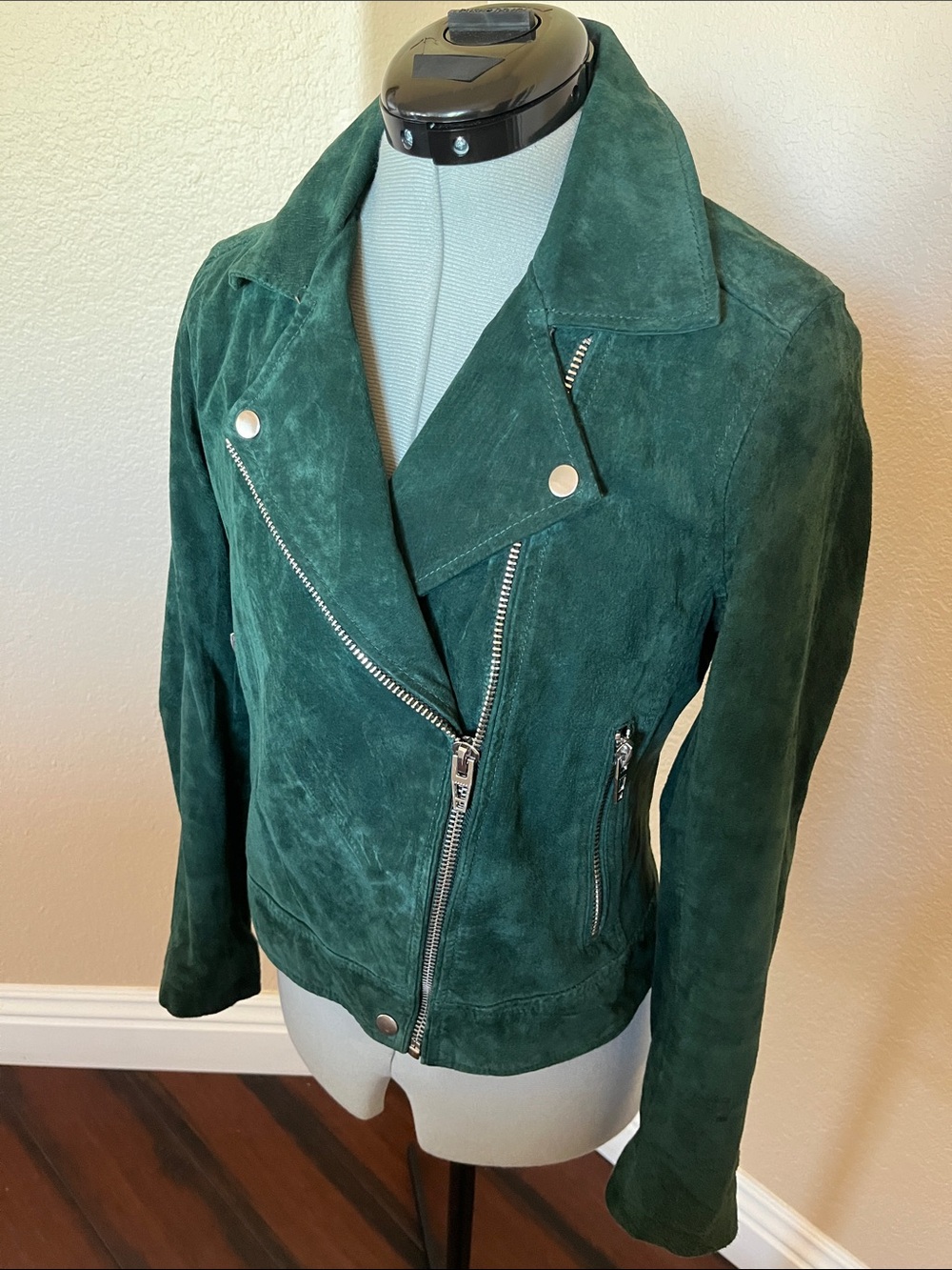 Blank NYC Forest Green Suede Moto Jacket